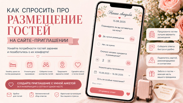 Как спросить про размещение гостей на сайте-приглашении