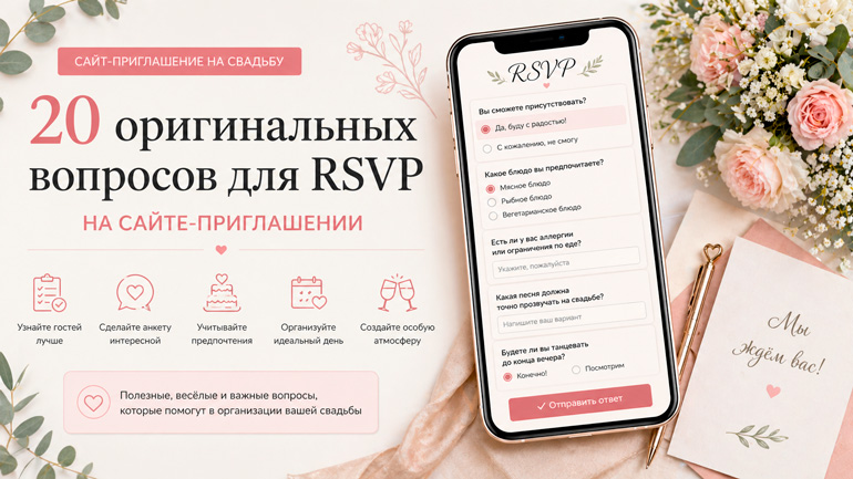 20 оригинальных вопросов для RSVP на сайте-приглашении