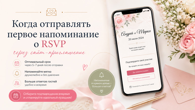 Когда отправлять первое напоминание о RSVP через сайт-приглашение
