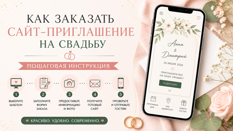 Как заказать сайт-приглашение на свадьбу: пошаговая инструкция