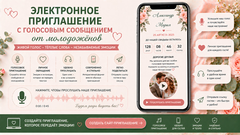 Голосовое приглашение на свадьбу онлайн