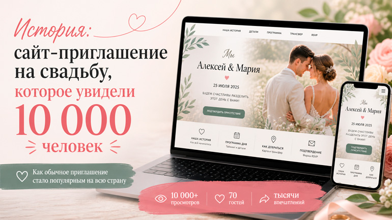 История: сайт-приглашение на свадьбу, которое увидели 10 000 человек