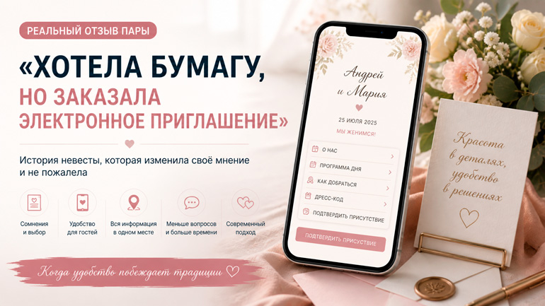 Отзыв пары: «хотела бумагу, но заказала электронное приглашение»